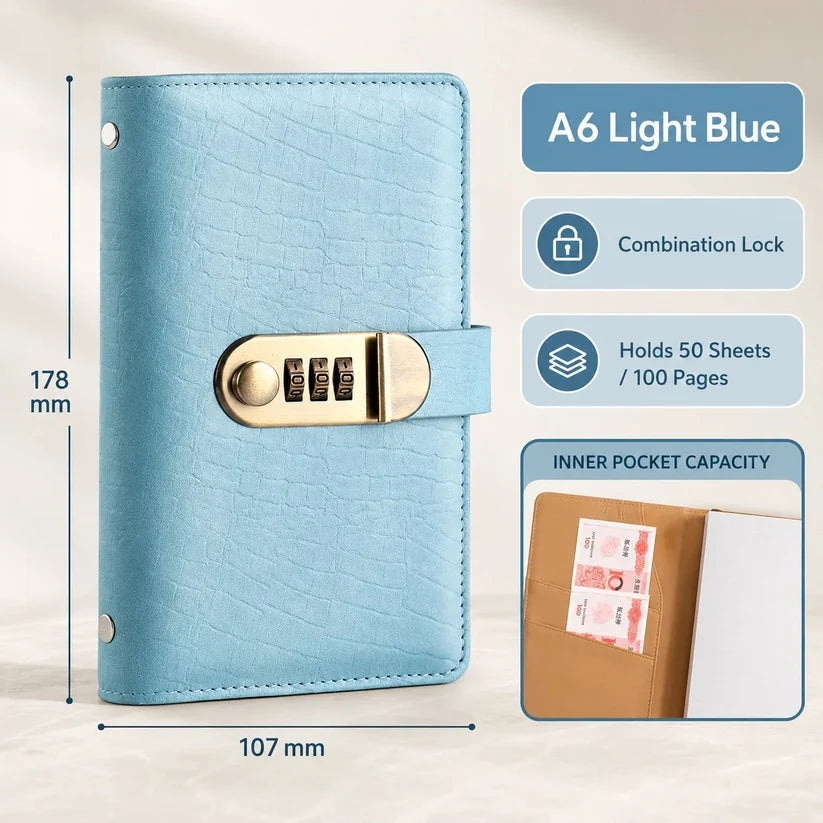 🔥 Last Day 50% OFF– Lockable A6 Savings Notebook with 3-Digit Combination Lock 💰