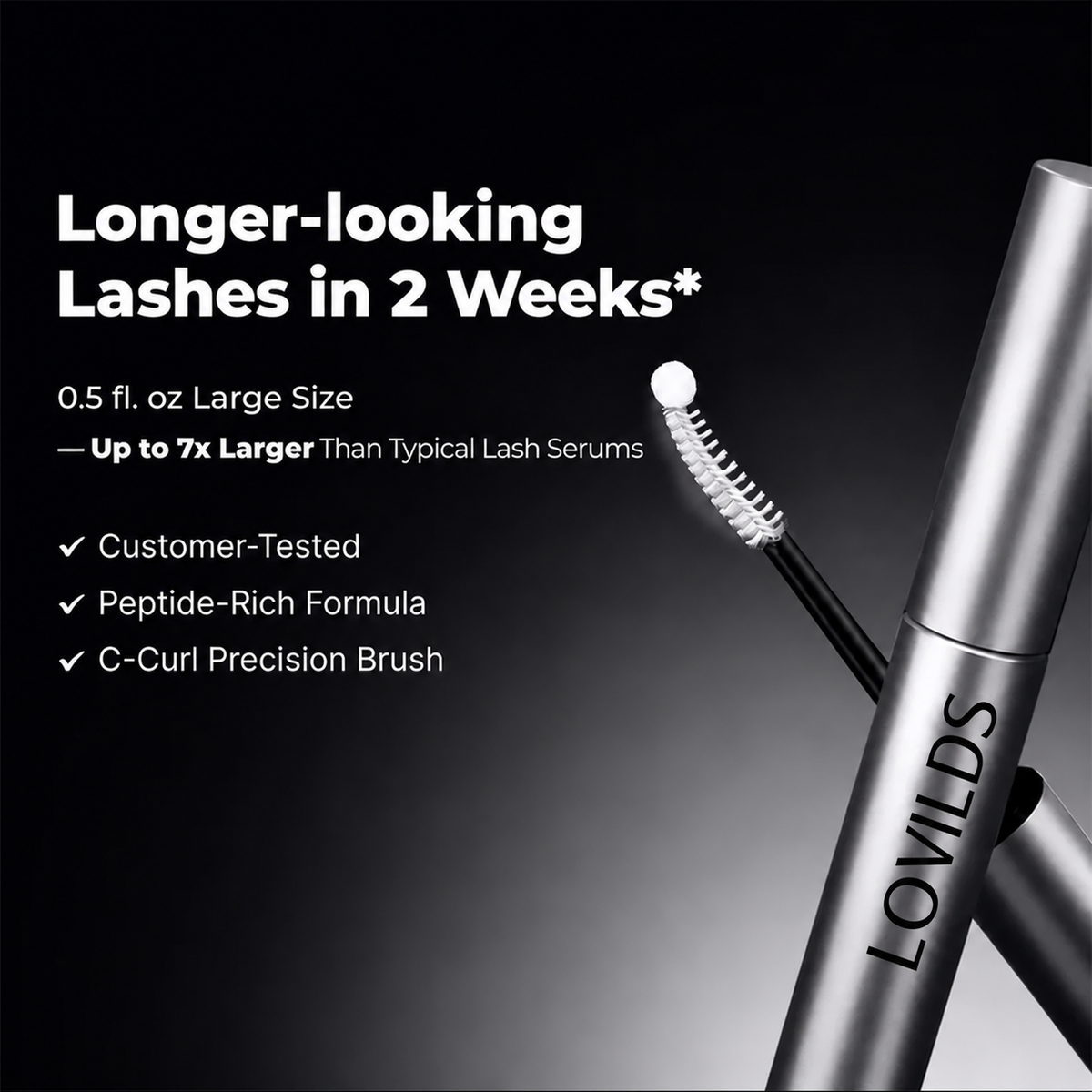 👁️LOVILDS Peptide Lash Serum for Fuller, Stronger-Looking Lashes