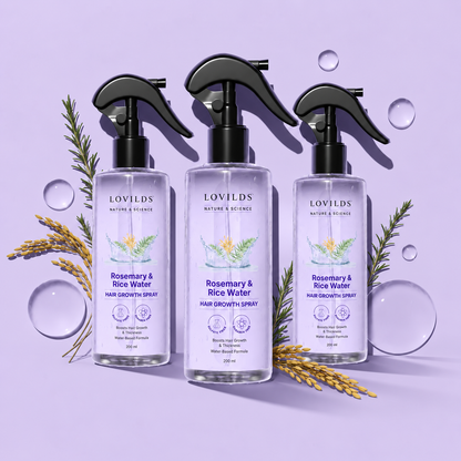 Rosemary Water and Rice Water |100% Natural Extract | Soft & Smooth Hair Non-Greasy & Fast Absorbing | 200 ml（Discount）