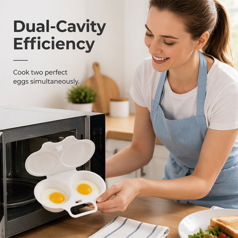 ⏳ FINAL 24 HOURS · 50% OFF 🥚 Microwave Double Egg Poacher with Lid & Handle