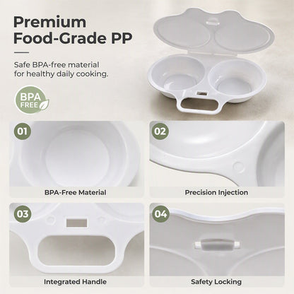 ⏳ FINAL 24 HOURS · 50% OFF 🥚 Microwave Double Egg Poacher with Lid & Handle